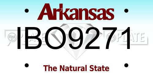IBO9271 Arkansas License Plate
