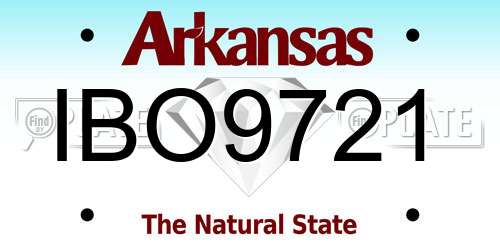 IBO9721 Arkansas License Plate