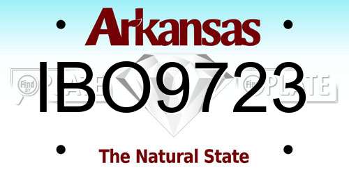 IBO9723 Arkansas License Plate