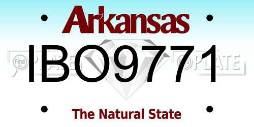 IBO9771 Arkansas License Plate