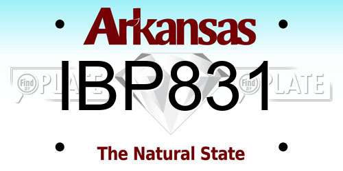 IBP831 Arkansas License Plate