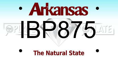 IBP875 Arkansas License Plate