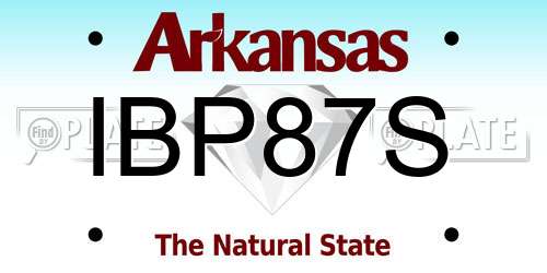 IBP87S Arkansas License Plate