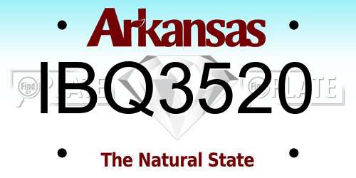 IBQ3520 Arkansas License Plate