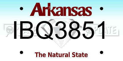 IBQ3851 Arkansas License Plate