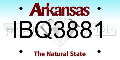 IBQ3881 Arkansas License Plate