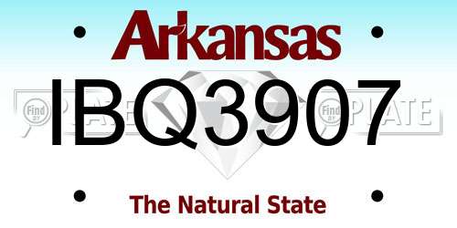 IBQ3907 Arkansas License Plate