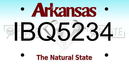 IBQ5234 Arkansas License Plate
