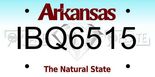 IBQ6515 Arkansas License Plate