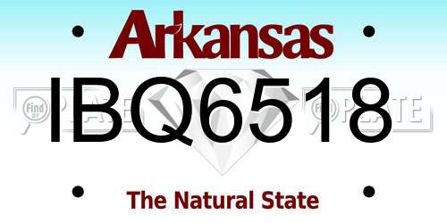 IBQ6518 Arkansas License Plate