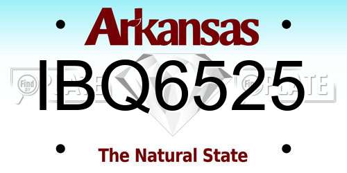 IBQ6525 Arkansas License Plate