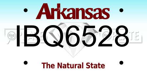 IBQ6528 Arkansas License Plate