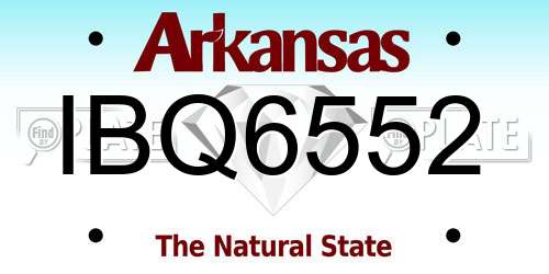 IBQ6552 Arkansas License Plate