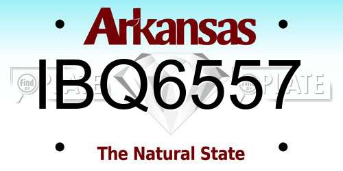 IBQ6557 Arkansas License Plate