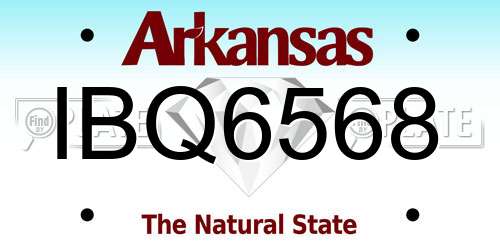 IBQ6568 Arkansas License Plate