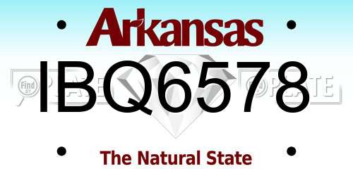 IBQ6578 Arkansas License Plate