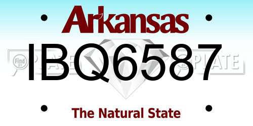 IBQ6587 Arkansas License Plate