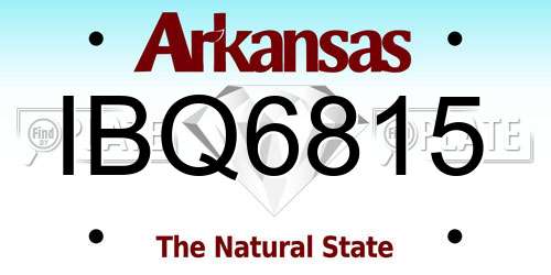 IBQ6815 Arkansas License Plate