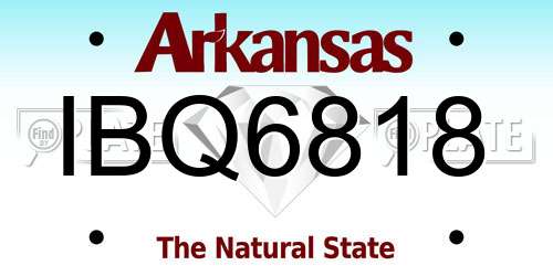 IBQ6818 Arkansas License Plate