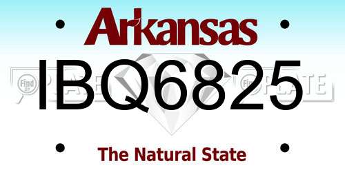 IBQ6825 Arkansas License Plate