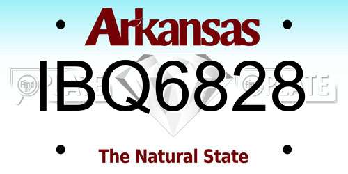 IBQ6828 Arkansas License Plate
