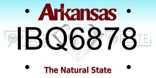 IBQ6878 Arkansas License Plate
