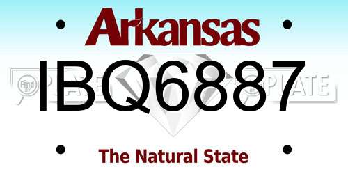 IBQ6887 Arkansas License Plate