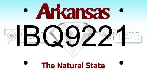 IBQ9221 Arkansas License Plate