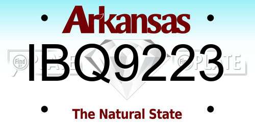 IBQ9223 Arkansas License Plate