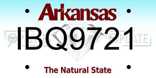 IBQ9721 Arkansas License Plate