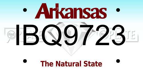 IBQ9723 Arkansas License Plate