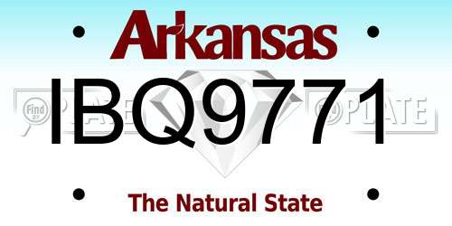 IBQ9771 Arkansas License Plate