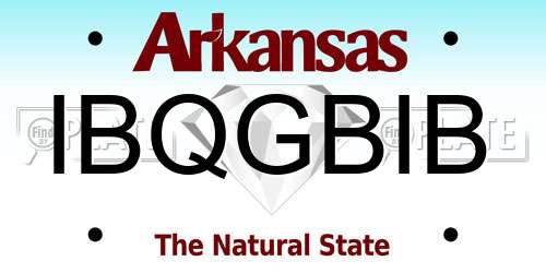 IBQGBIB Arkansas License Plate