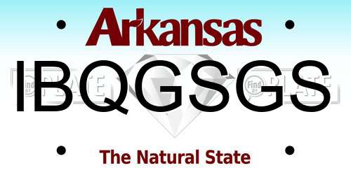 IBQGSGS Arkansas License Plate