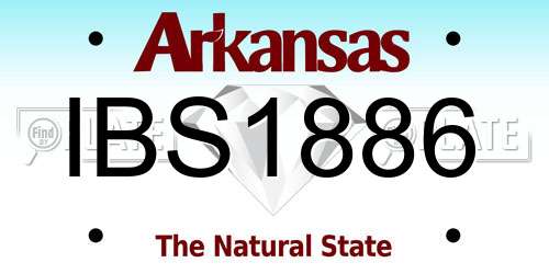IBS1886 Arkansas License Plate