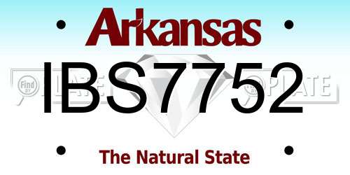 IBS7752 Arkansas License Plate