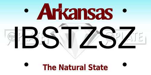 IBSTZSZ Arkansas License Plate