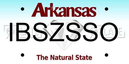 IBSZSSO Arkansas License Plate