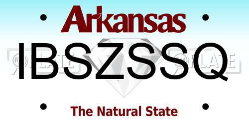 IBSZSSQ Arkansas License Plate