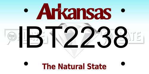 IBT2238 Arkansas License Plate