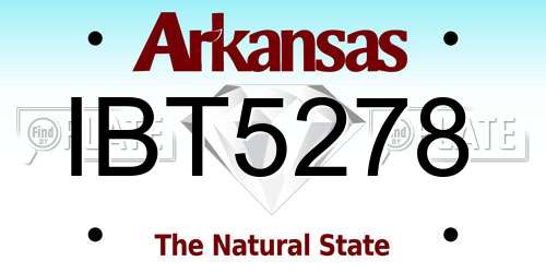IBT5278 Arkansas License Plate