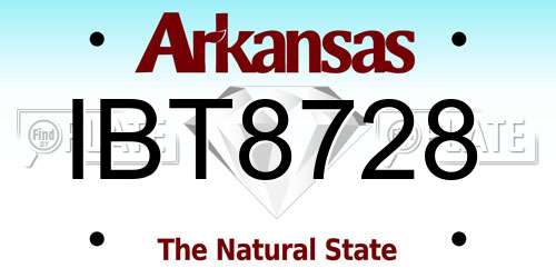 IBT8728 Arkansas License Plate