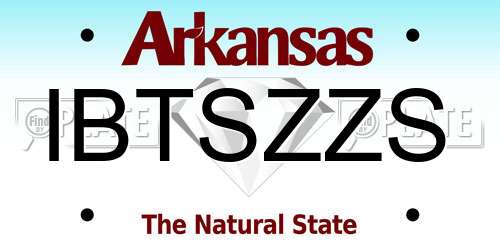 IBTSZZS Arkansas License Plate