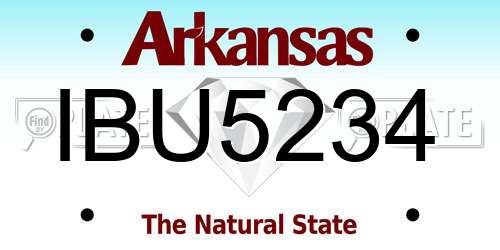 IBU5234 Arkansas License Plate