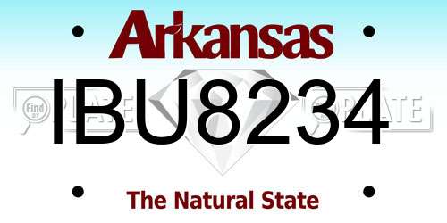 IBU8234 Arkansas License Plate