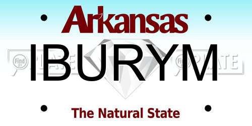 IBURYM Arkansas License Plate