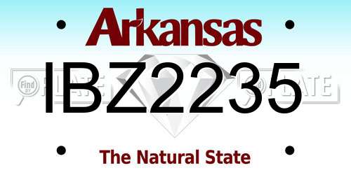 IBZ2235 Arkansas License Plate