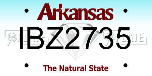 IBZ2735 Arkansas License Plate