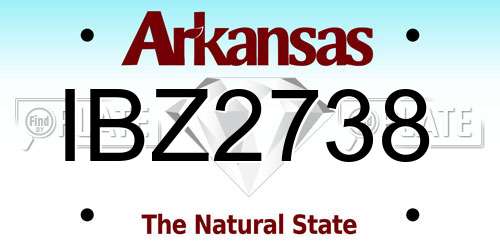 IBZ2738 Arkansas License Plate
