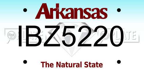 IBZ5220 Arkansas License Plate